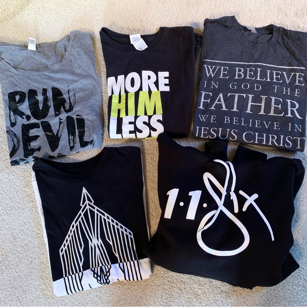 Lot of Christian t shirts & hoodie